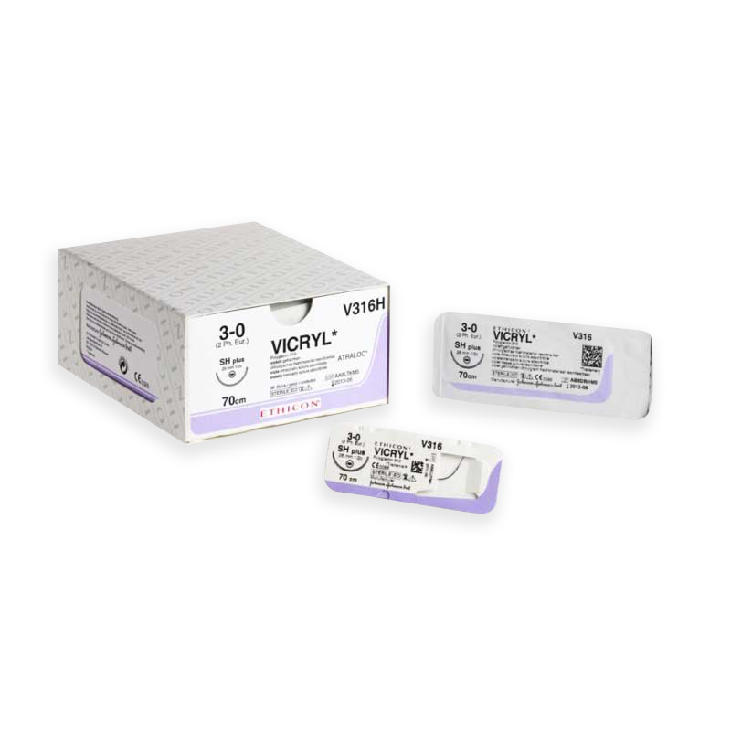 VICRYL 45см USP5/0 одна голка, тип Reverse Cutting, 19мм, 3/8 кола